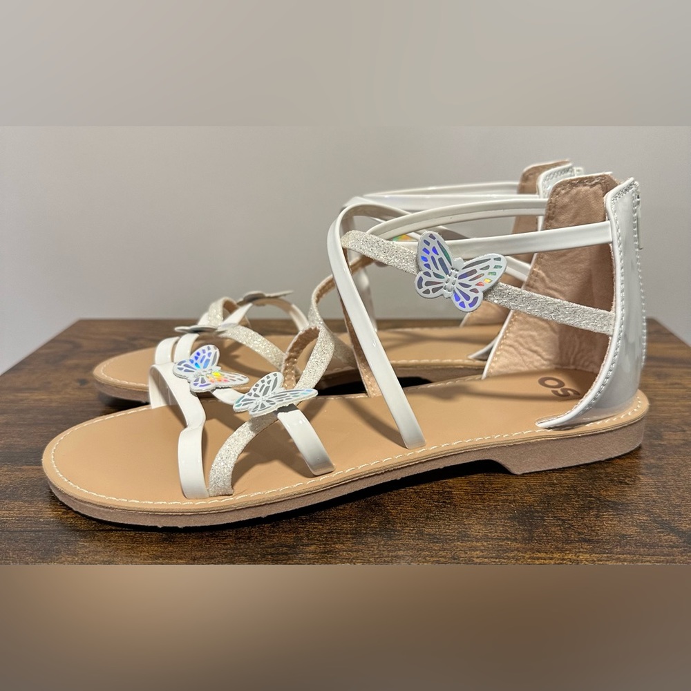 SO Big Girls Esther White Dress Sandals NWT Size Big Girls 6